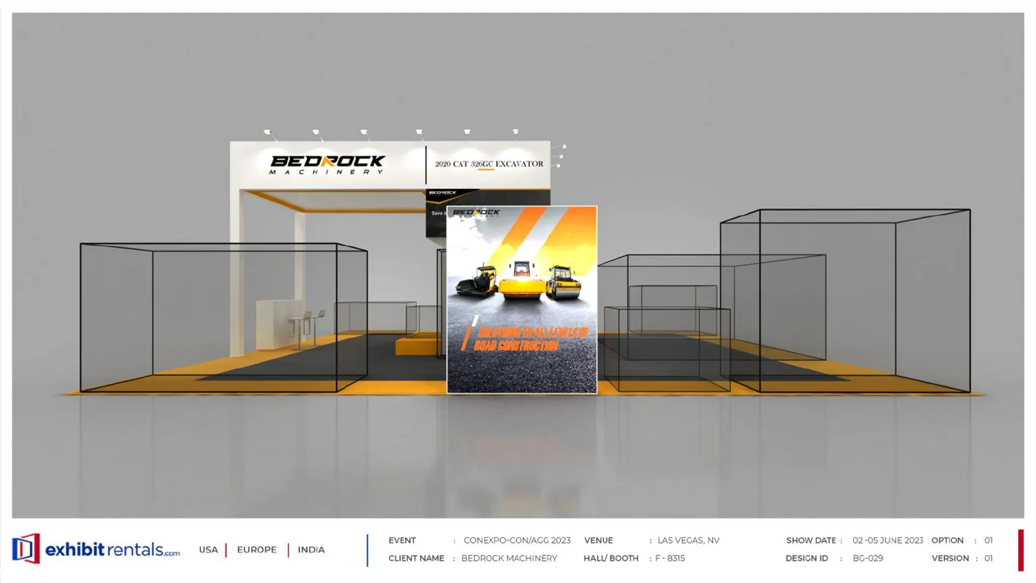 40x40 Island booth design by Exhibit-Rentals